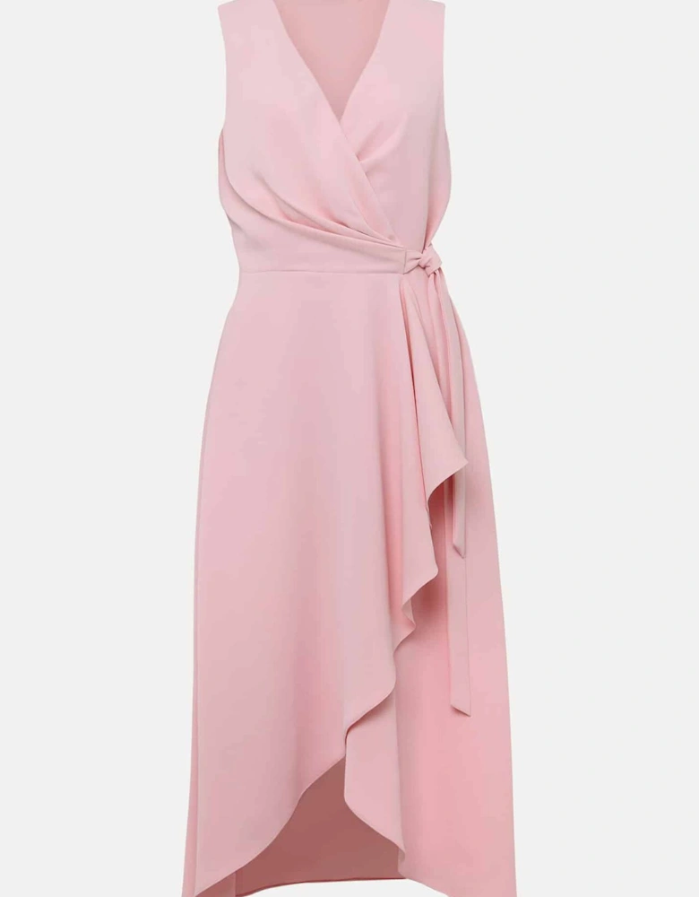 Julissa Sleeveless Ruffle Wrap Midi Dress