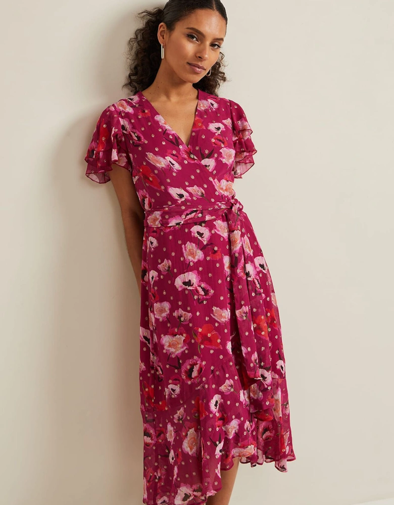 Petite Nadine Ruffle Print Dress