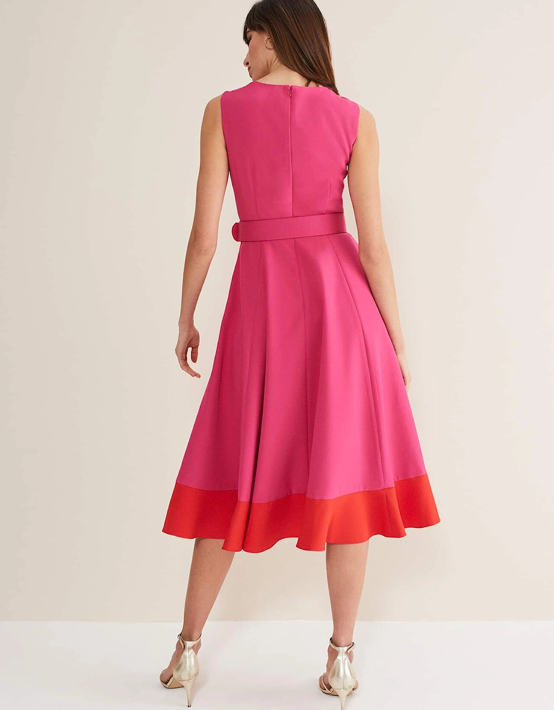 Raquel Belted Fit And Flare Dress