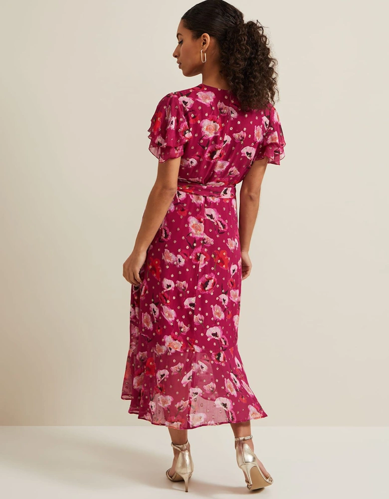 Petite Nadine Ruffle Print Dress