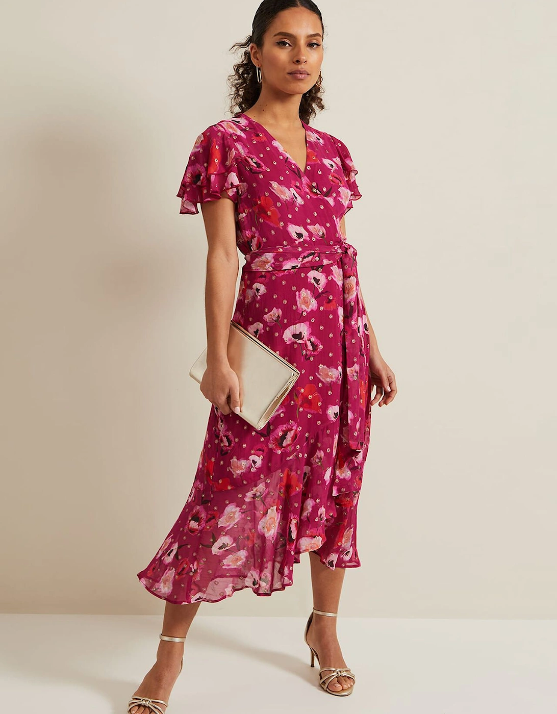 Petite Nadine Ruffle Print Dress