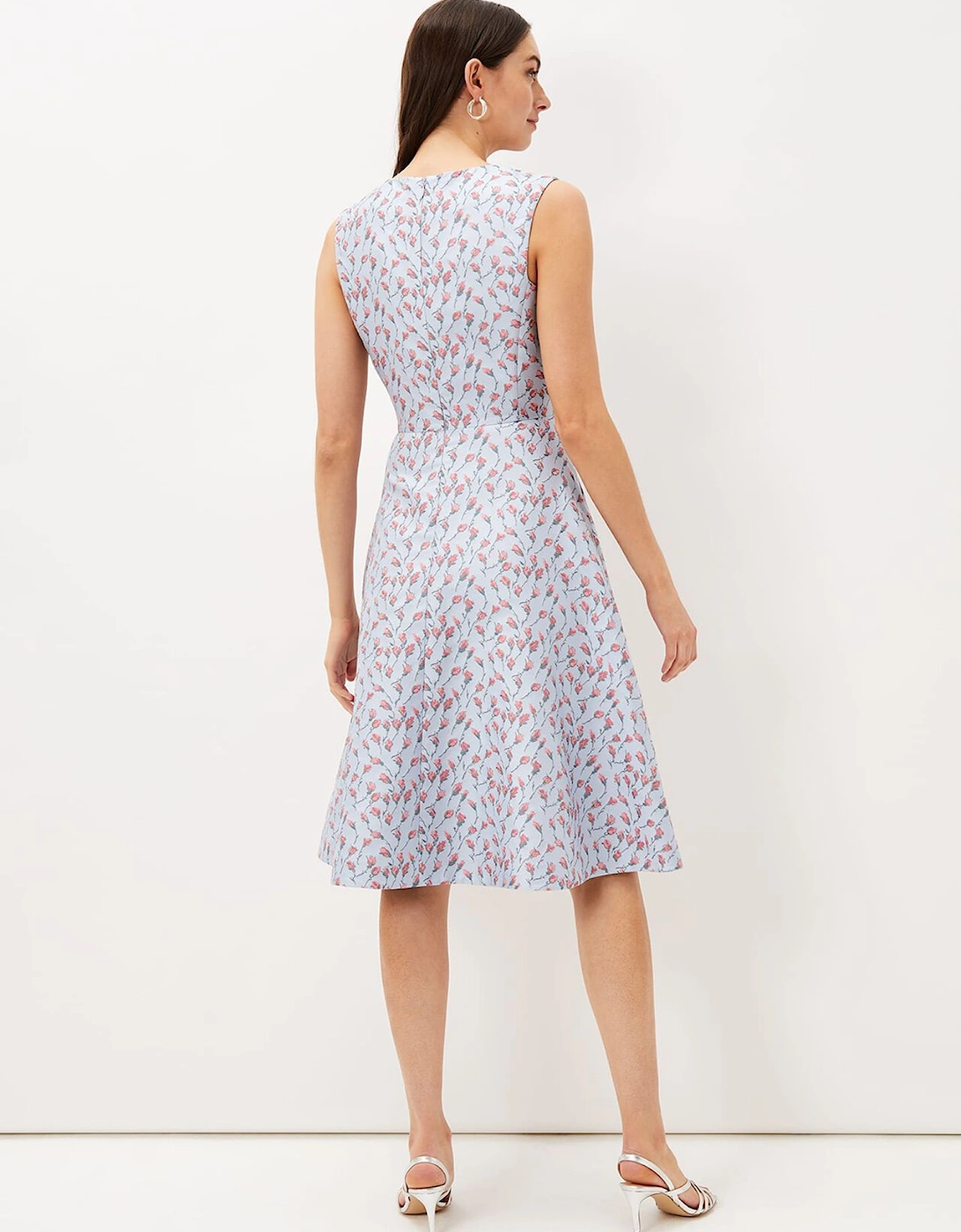 Rosebud Jacquard Fit And Flare Dress