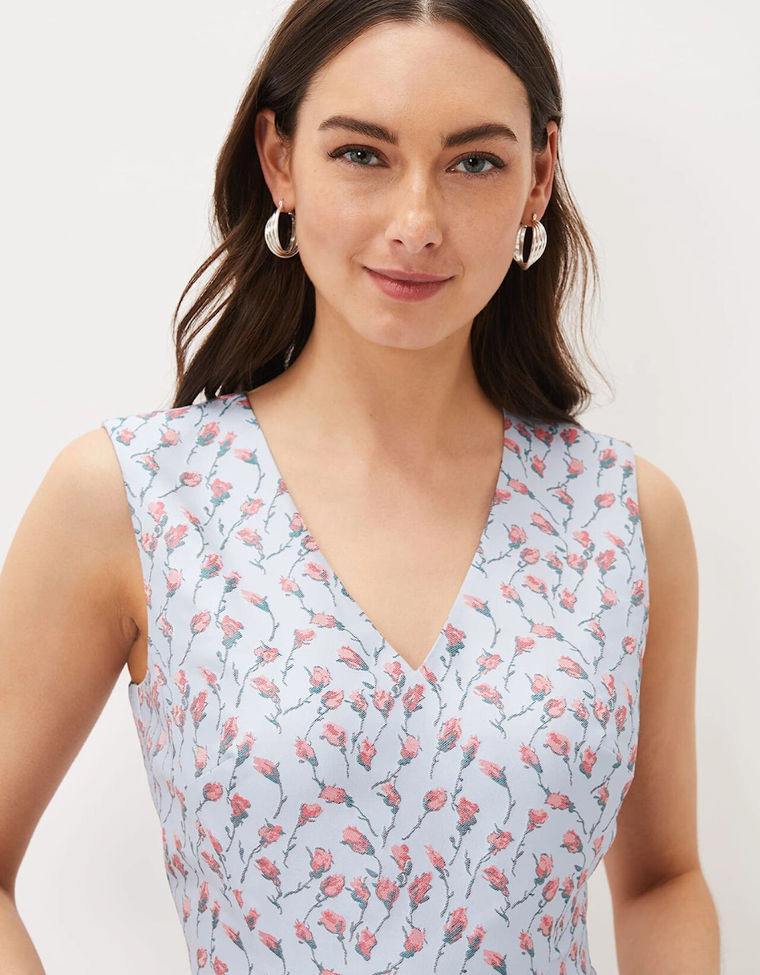 Rosebud Jacquard Fit And Flare Dress