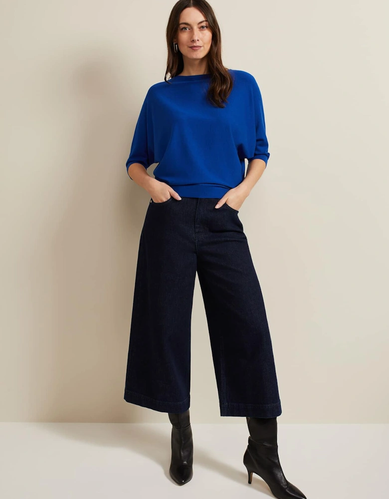 Leyla Dark Wash Denim Culotte