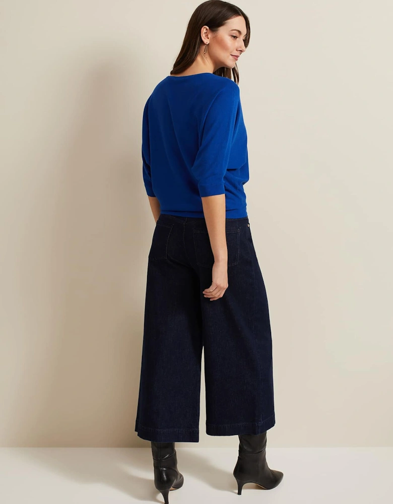 Leyla Dark Wash Denim Culotte