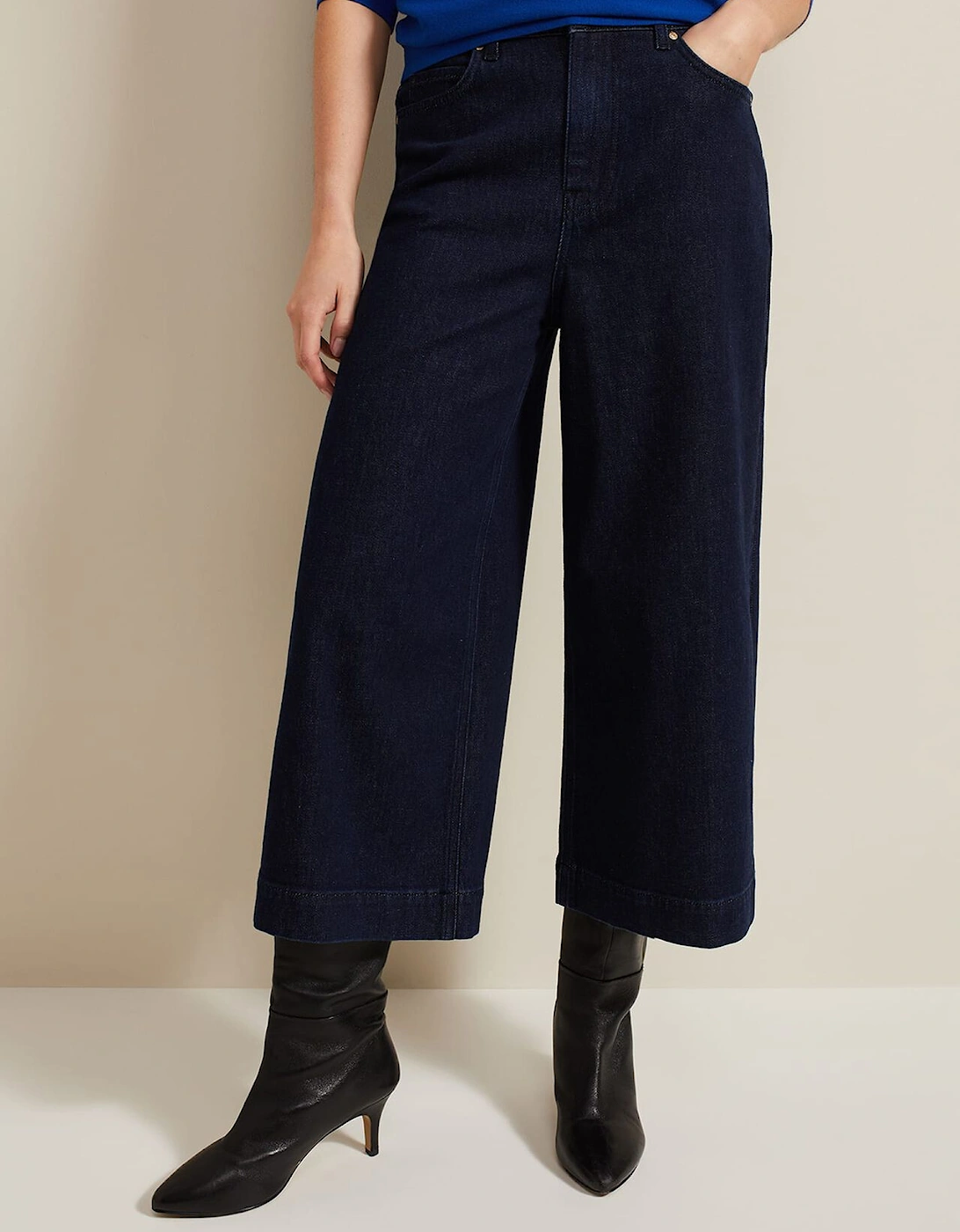 Leyla Dark Wash Denim Culotte