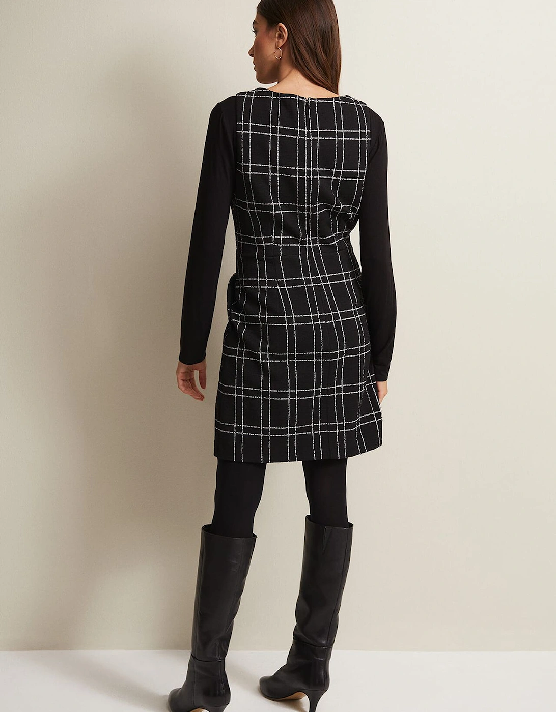 Gemma Checked Pinafore Mini Dress