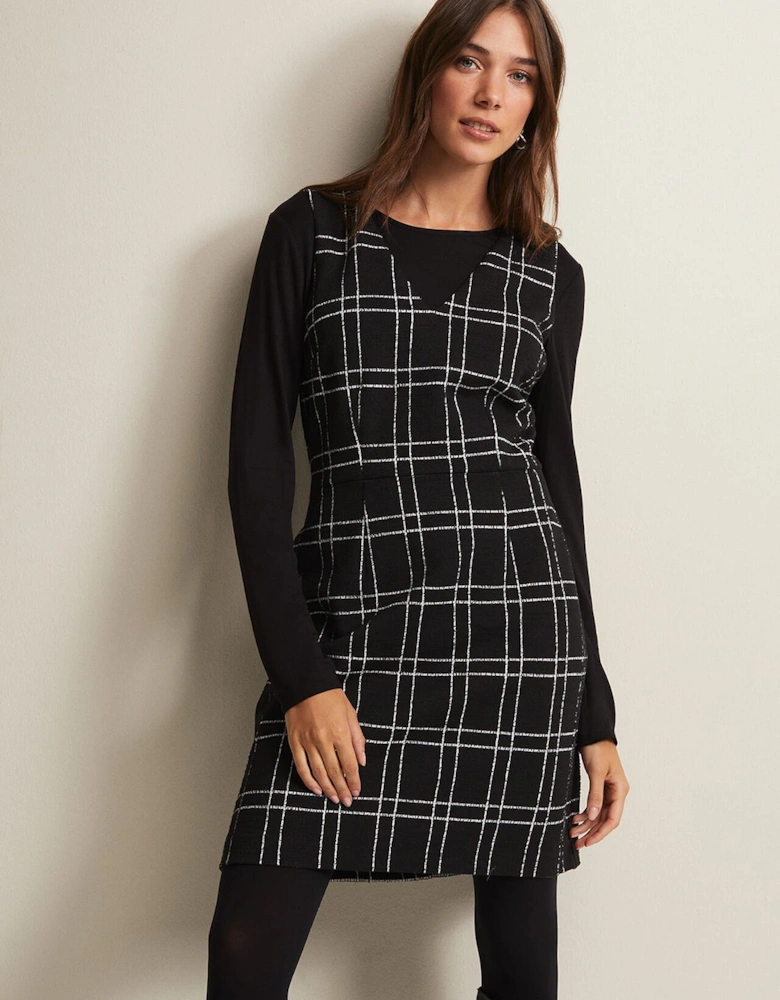 Gemma Checked Pinafore Mini Dress