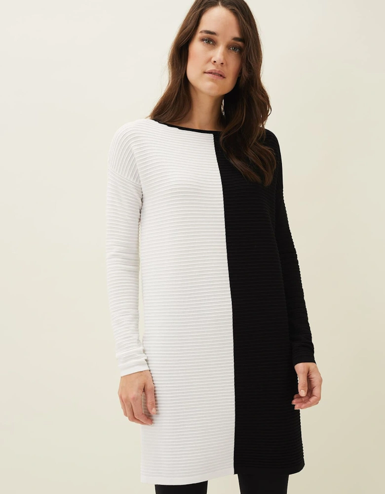 Sherrie Ribbed Colourblock Knit Tunic Dress