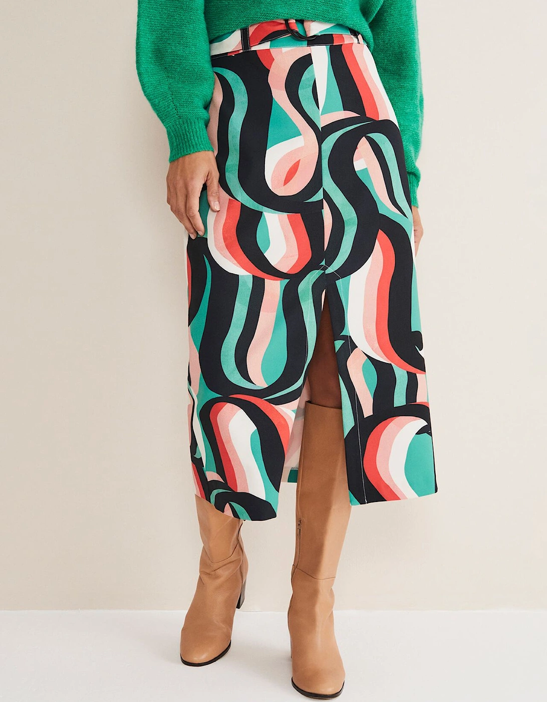 Nathalie Swirl Midi Skirt