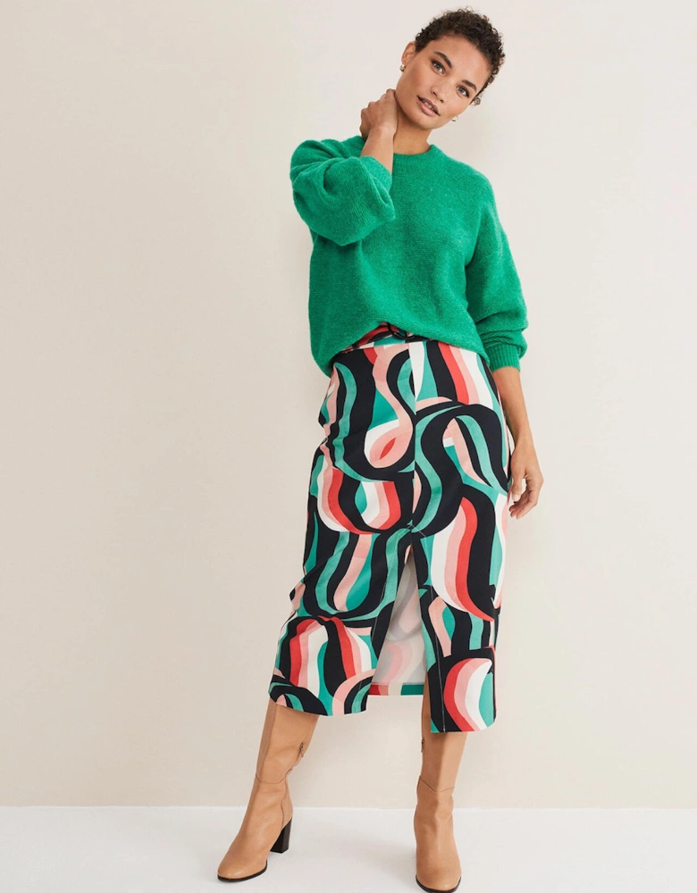 Nathalie Swirl Midi Skirt