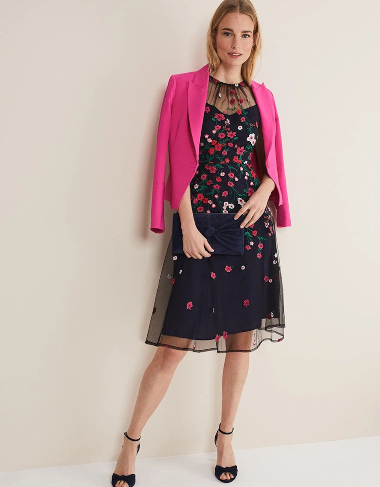 Sloane Mesh Ditsy Floral Dress