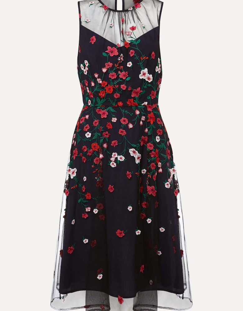 Sloane Mesh Ditsy Floral Dress