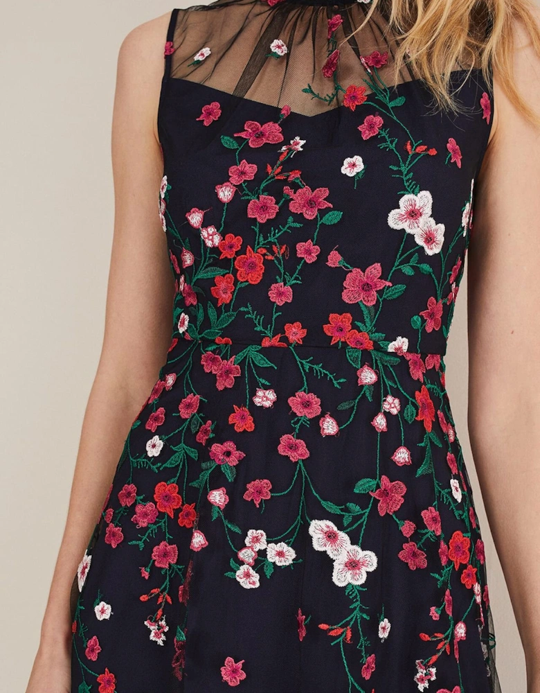 Sloane Mesh Ditsy Floral Dress