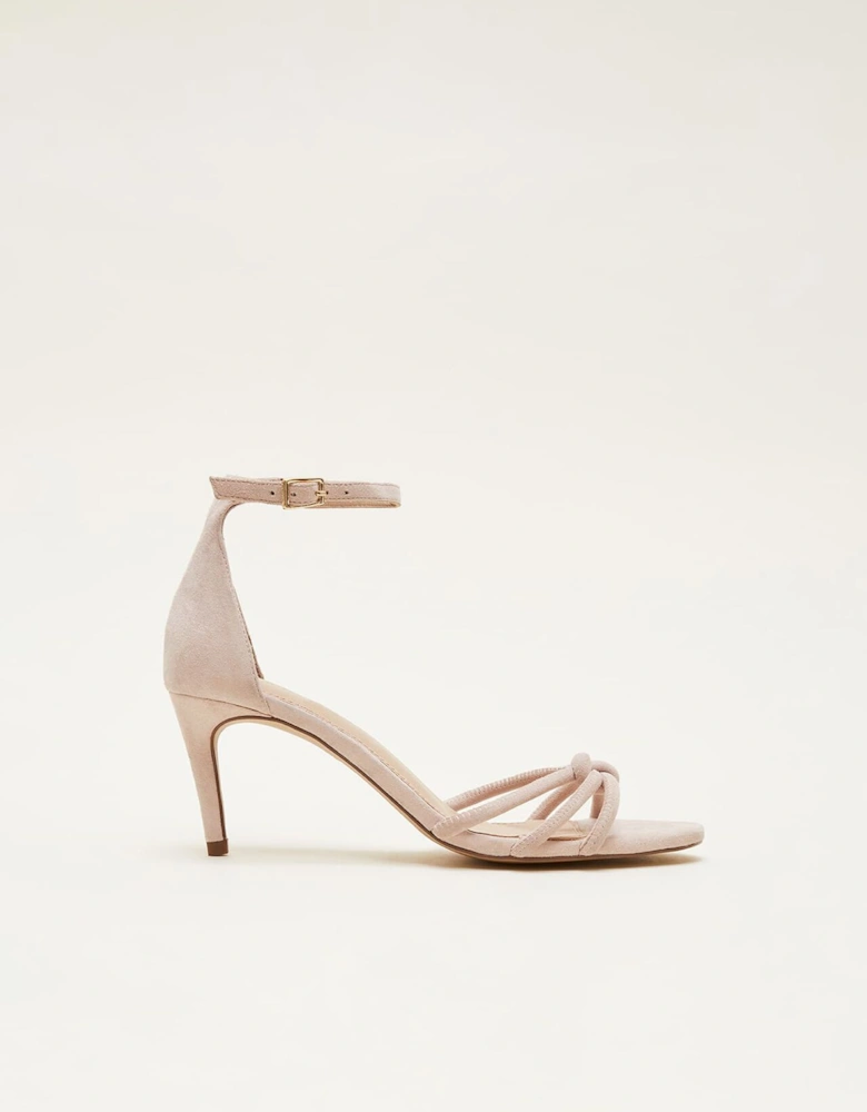 Suede Knotted Barely There Sandal