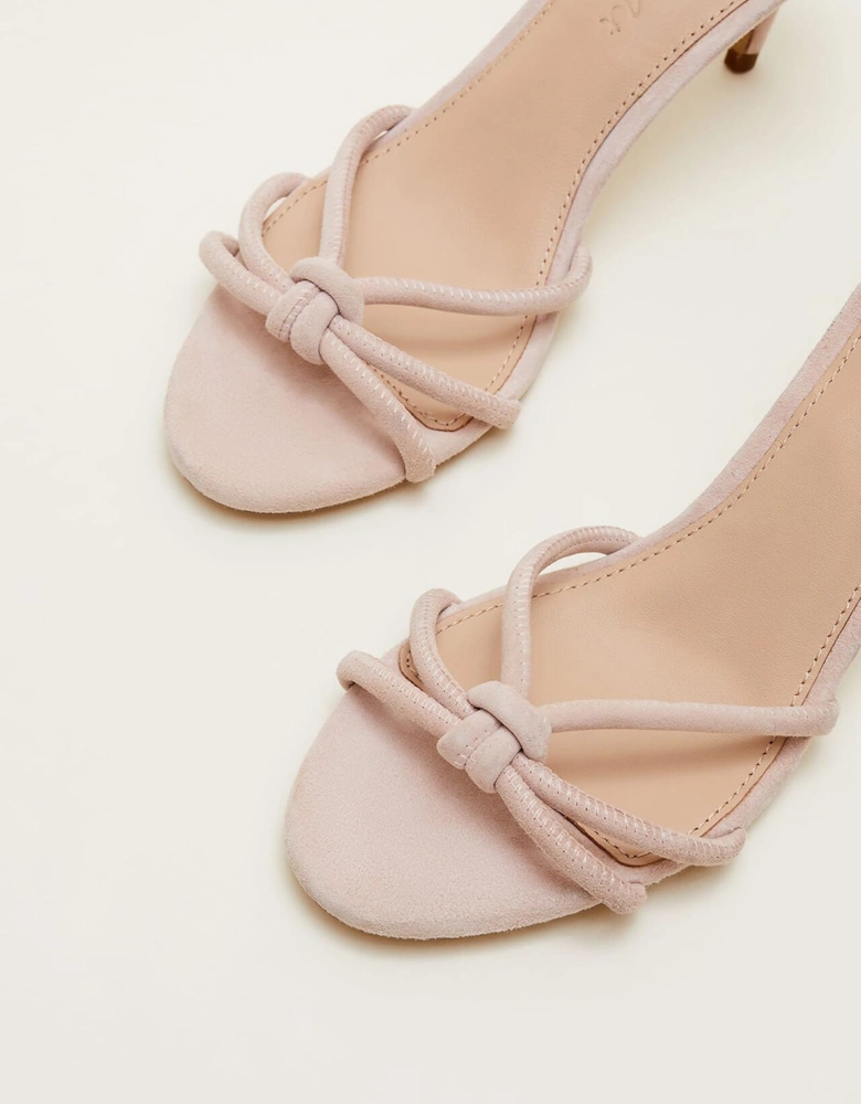 Suede Knotted Barely There Sandal