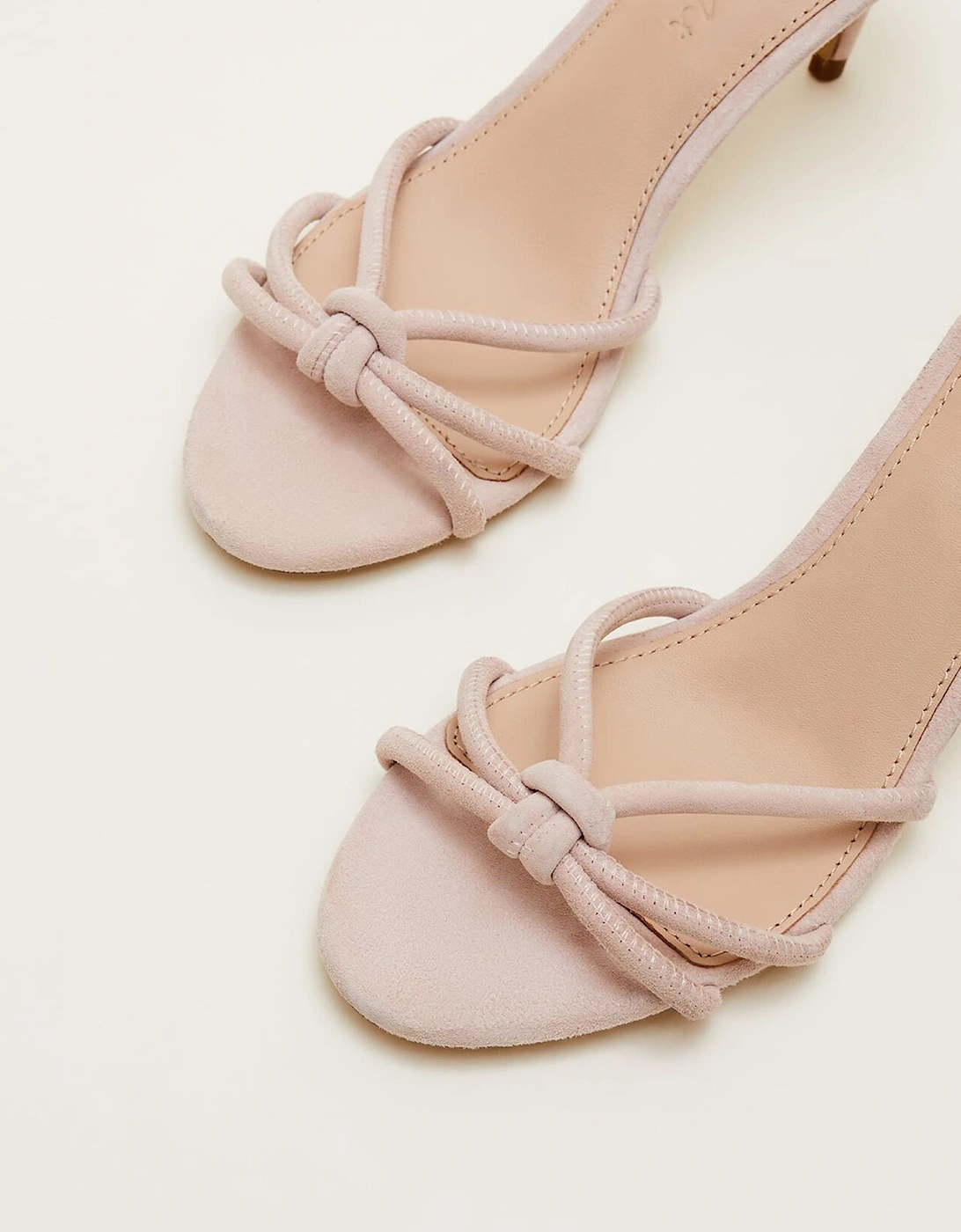 Suede Knotted Barely There Sandal