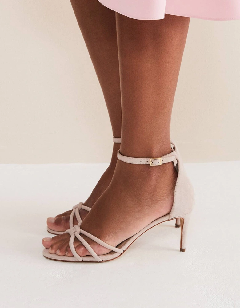 Suede Knotted Barely There Sandal