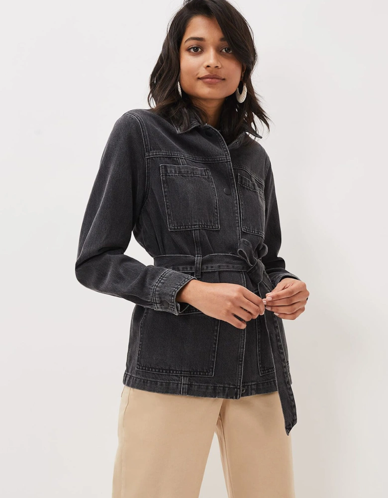 Jannah Denim Belted Shacket