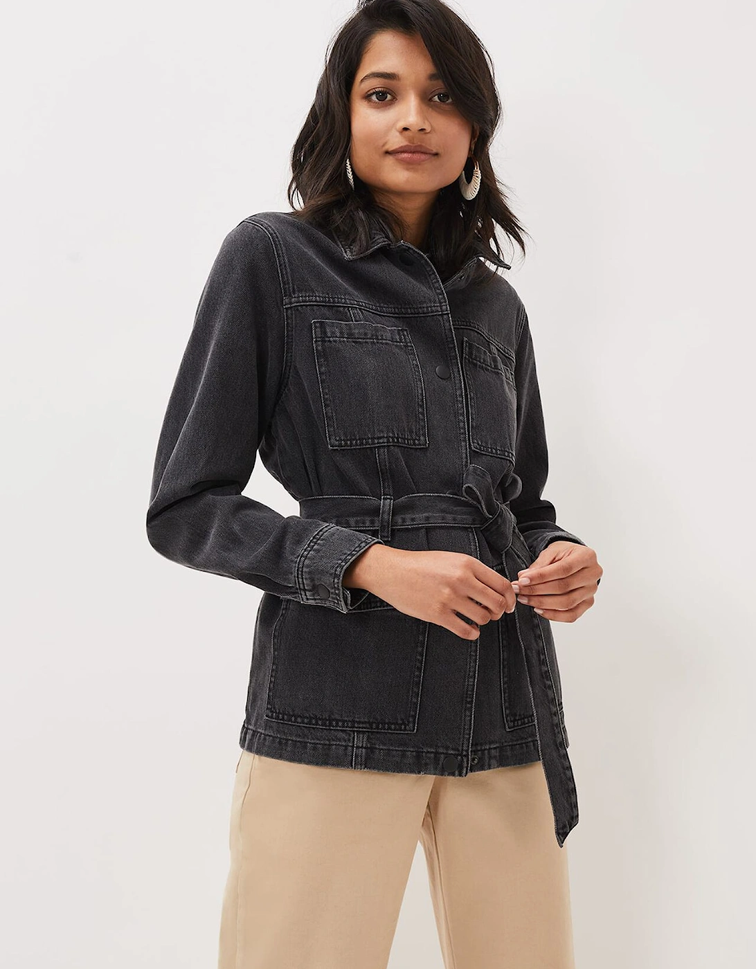 Jannah Denim Belted Shacket, 7 of 6