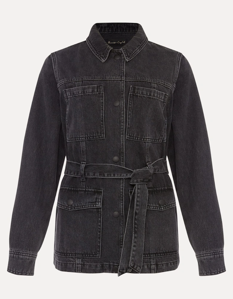 Jannah Denim Belted Shacket