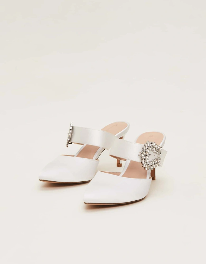 Bridal Jewel Trim Mule Shoe