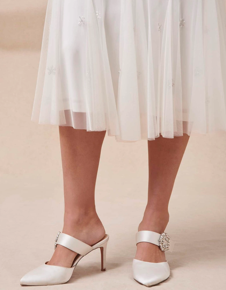 Bridal Jewel Trim Mule Shoe