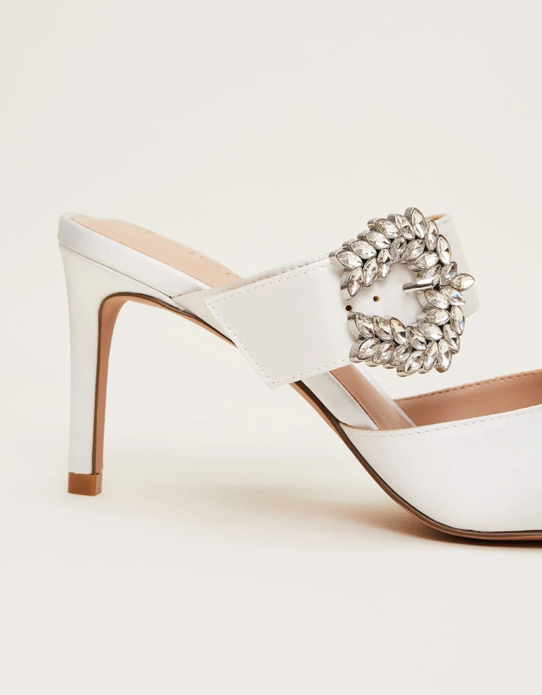 Bridal Jewel Trim Mule Shoe