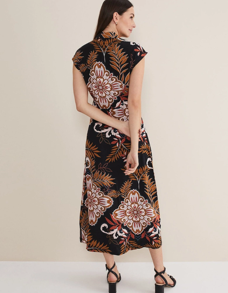 Estelle Paisley Tie Waist Dress