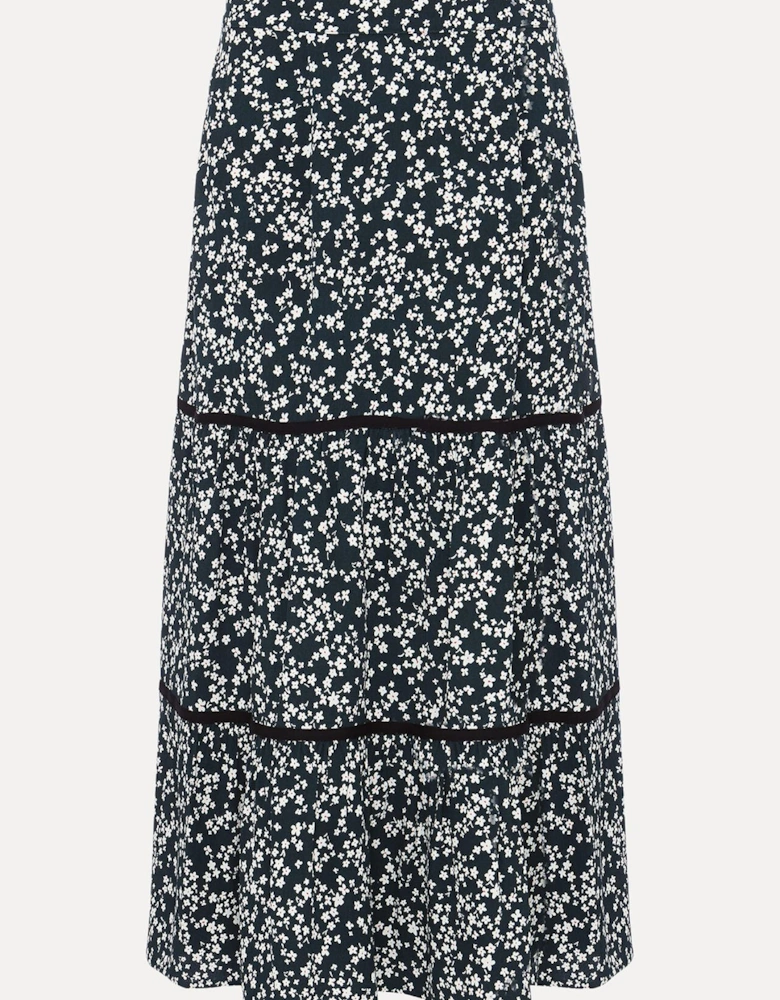 Lennox Ditsy Print Tiered Maxi Skirt