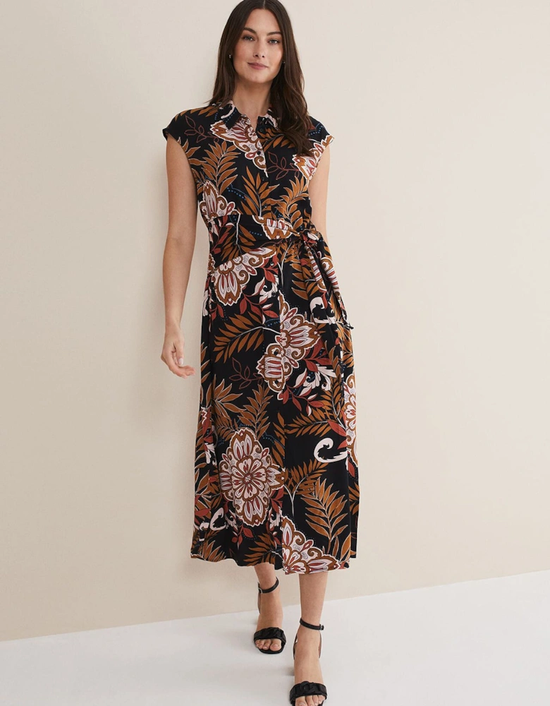 Estelle Paisley Tie Waist Dress