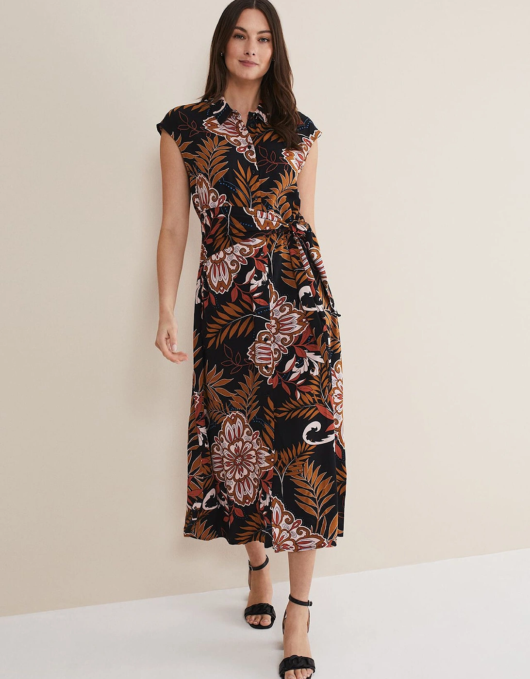 Estelle Paisley Tie Waist Dress, 7 of 6