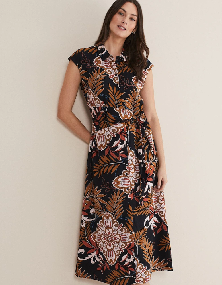 Estelle Paisley Tie Waist Dress