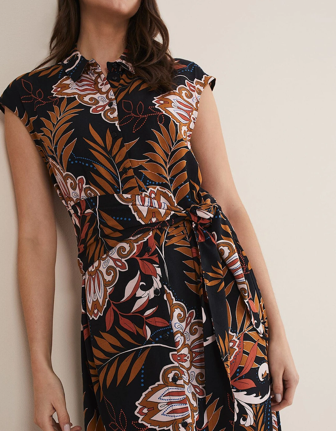 Estelle Paisley Tie Waist Dress