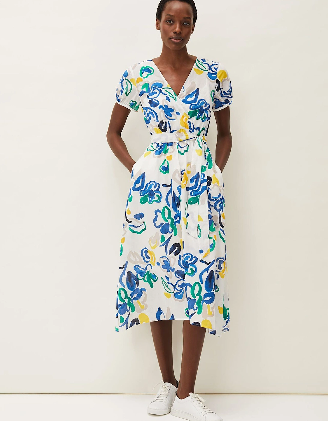 Jana Abstract Print Midi Dress