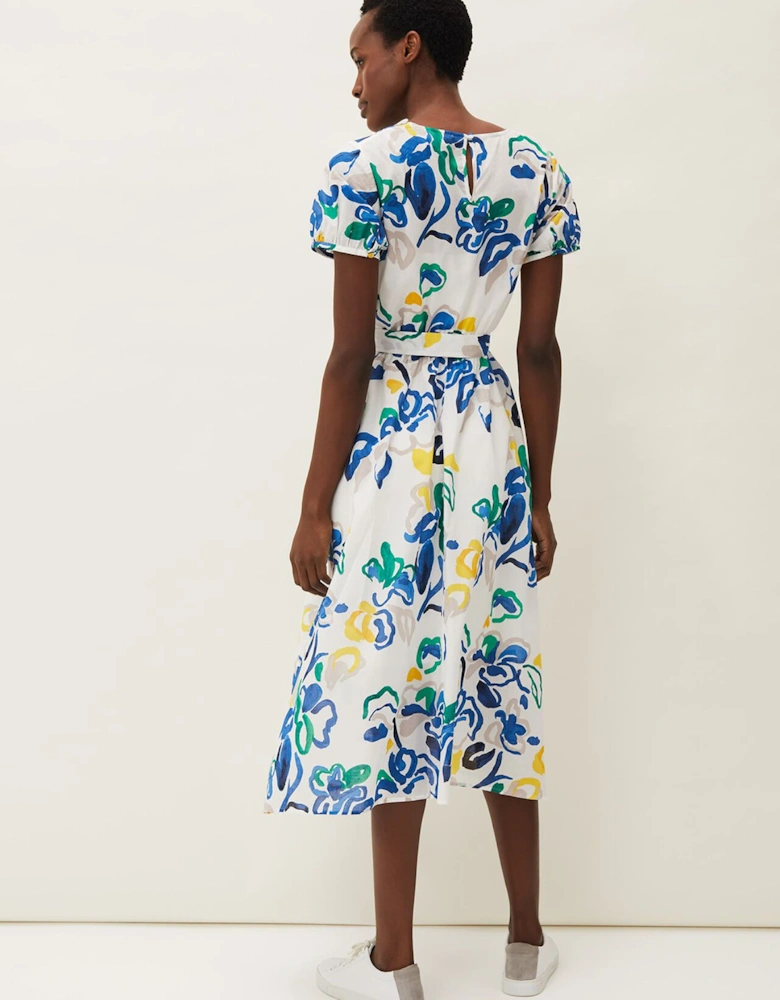 Jana Abstract Print Midi Dress