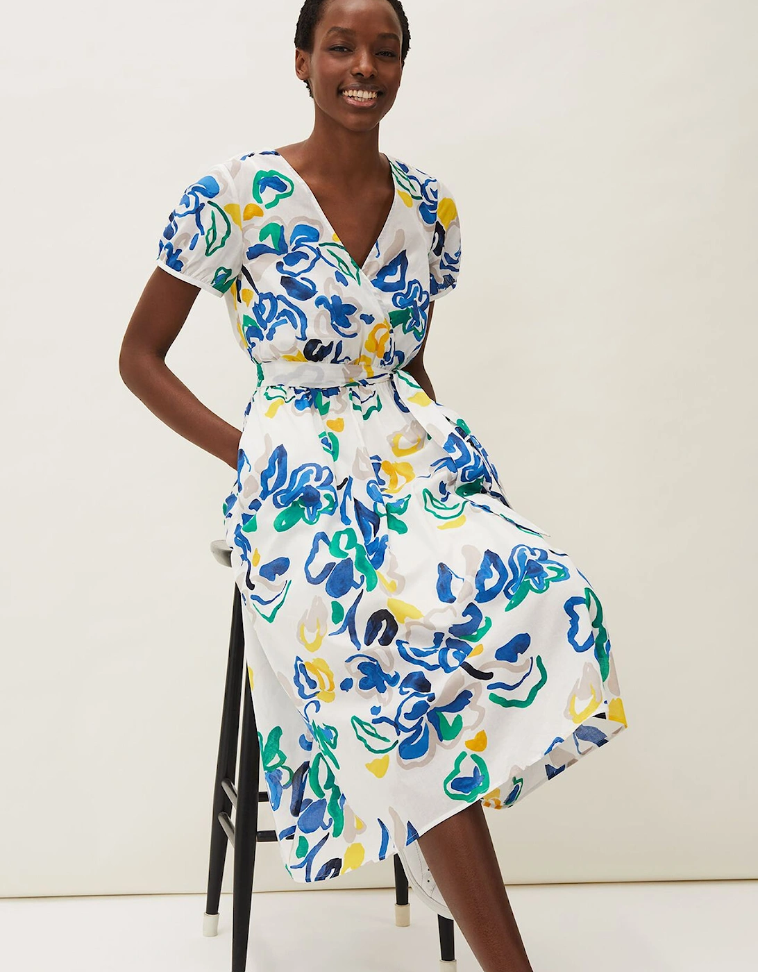 Jana Abstract Print Midi Dress