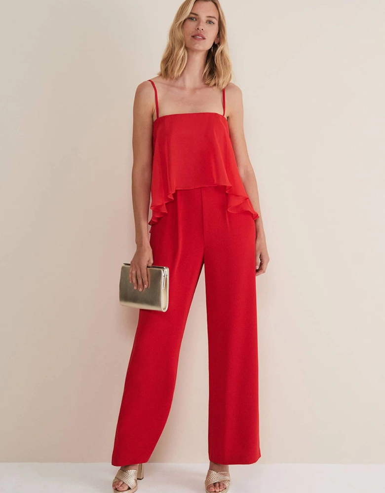 Anna Red Wide Leg Jumpsuit