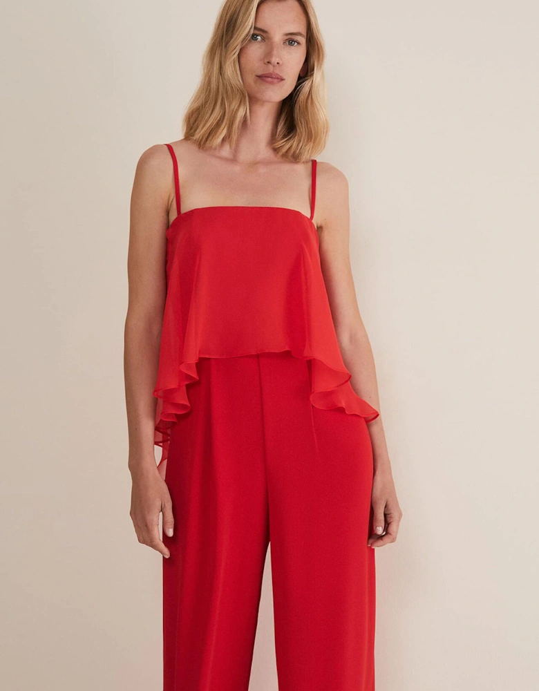 Anna Red Wide Leg Jumpsuit