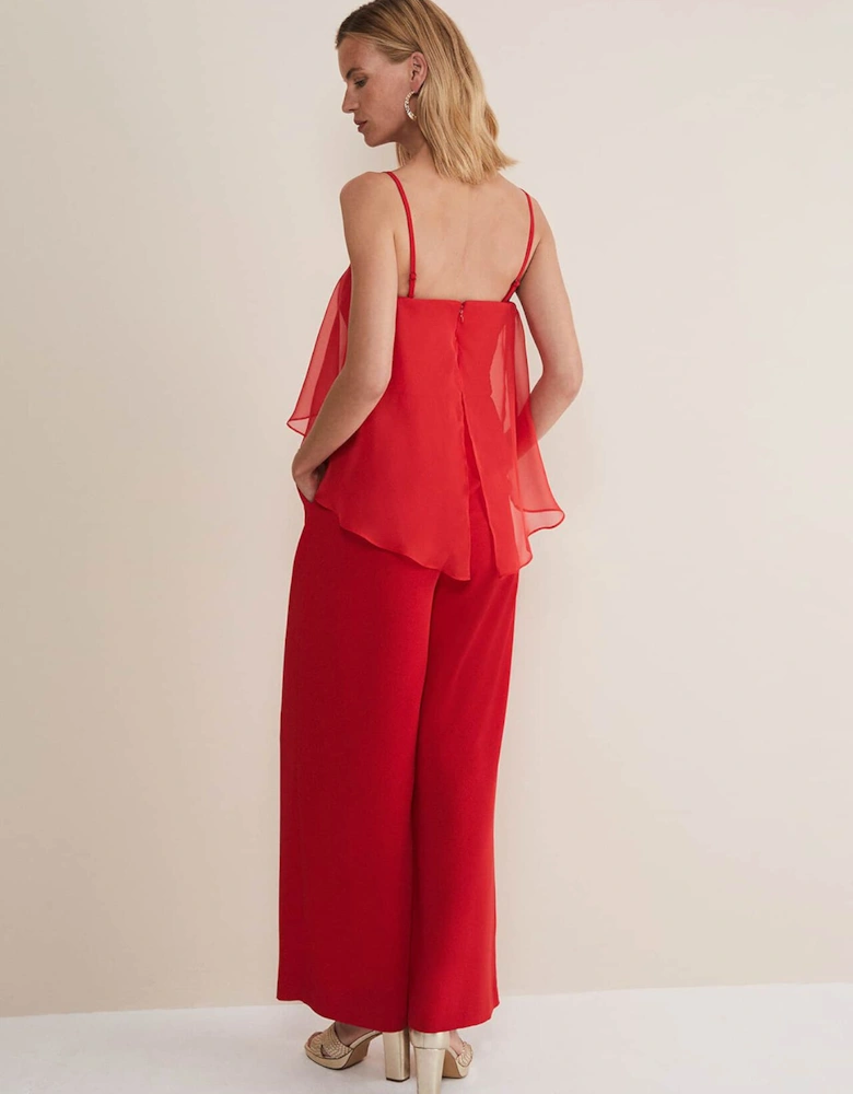 Anna Red Wide Leg Jumpsuit