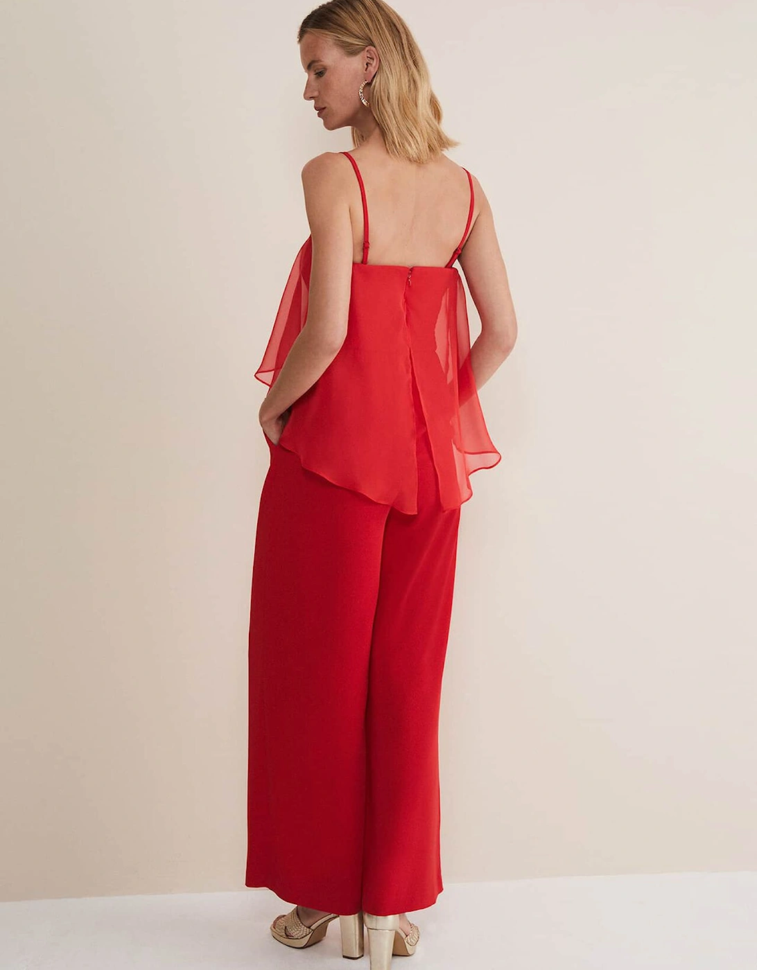 Anna Red Wide Leg Jumpsuit