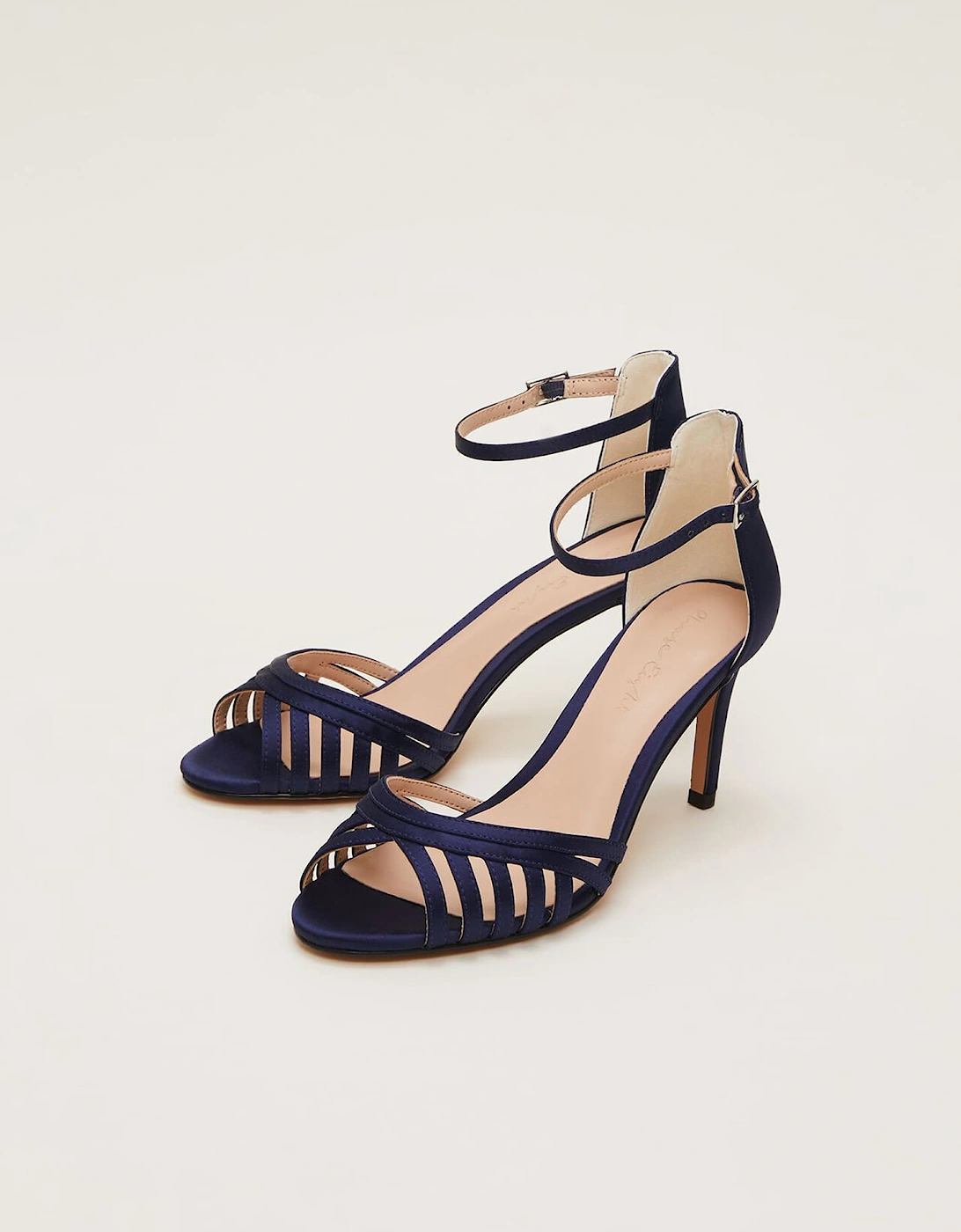 Satin Strappy Heeled Sandals