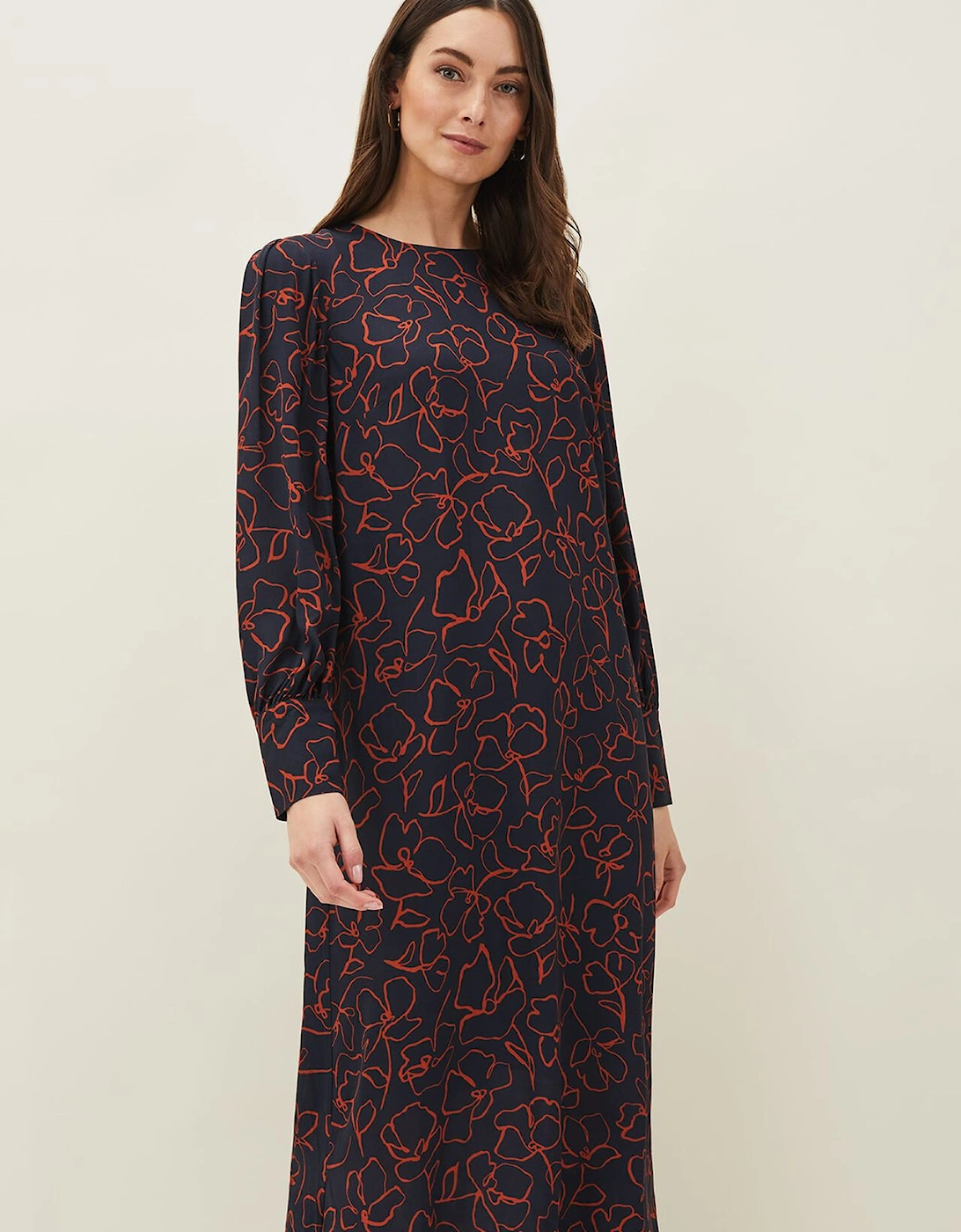 Cosmo Abstract Print Midi Dress