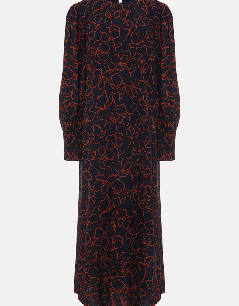 Cosmo Abstract Print Midi Dress