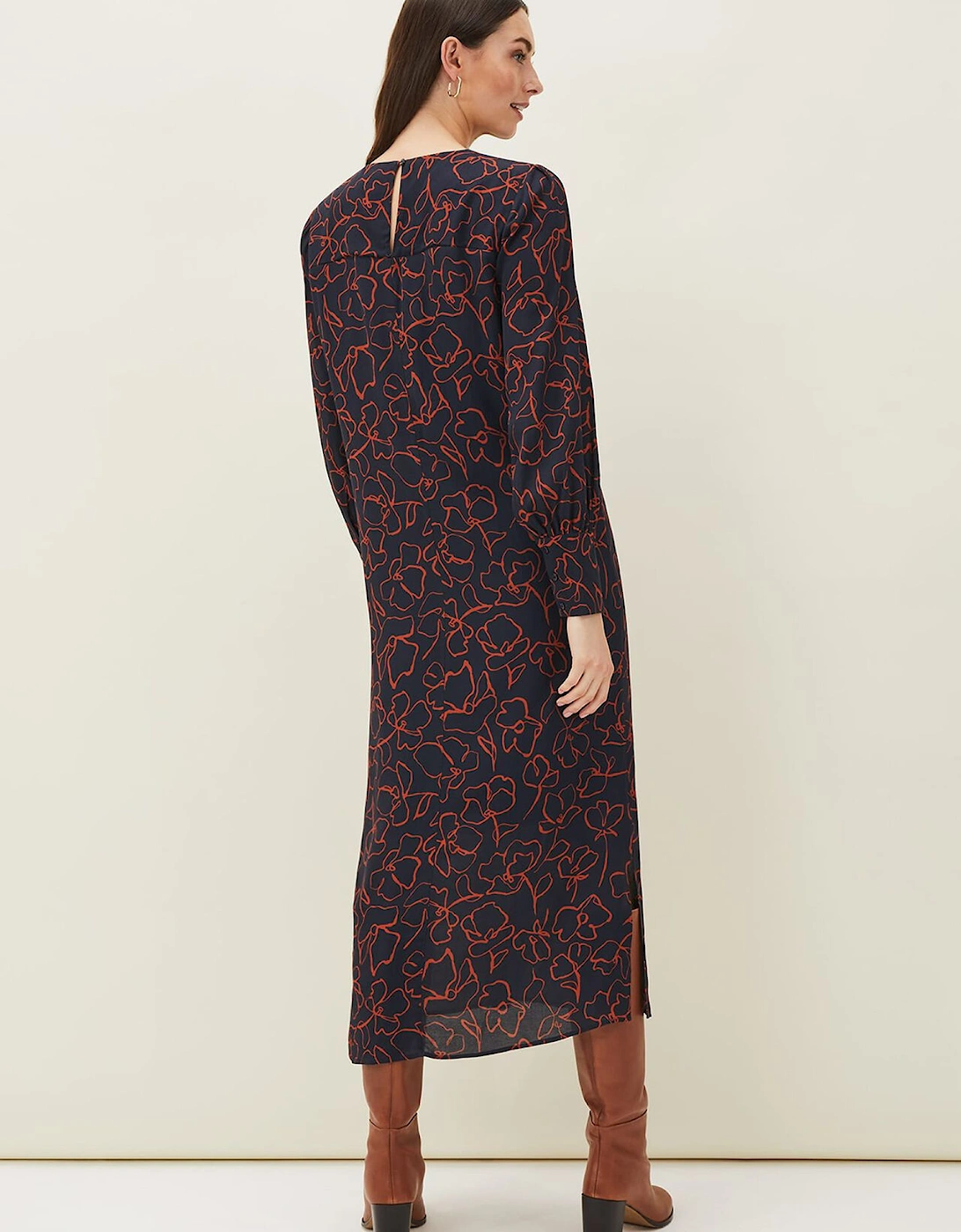 Cosmo Abstract Print Midi Dress