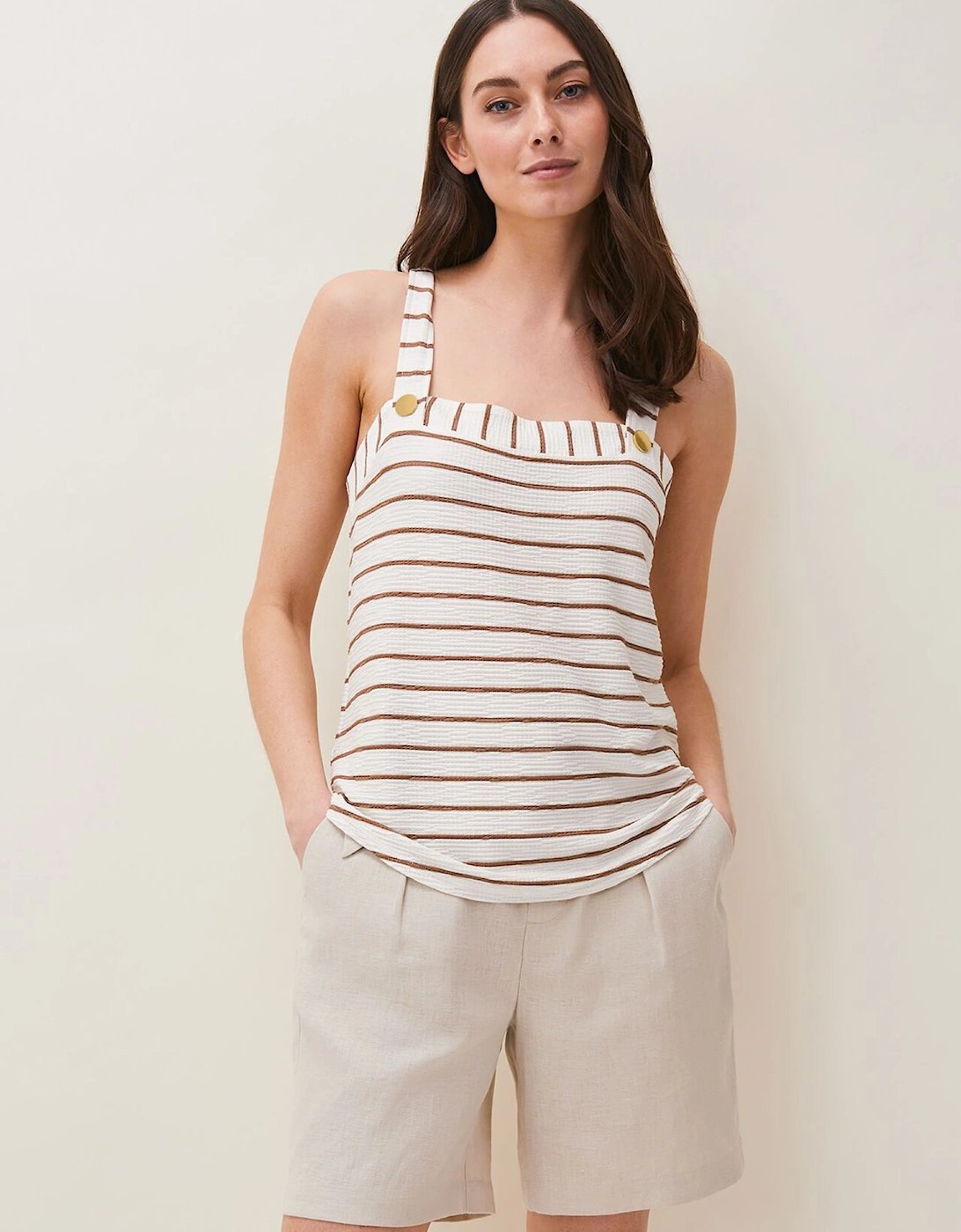 Nolana Textured Stripe Vest Top, 7 of 6