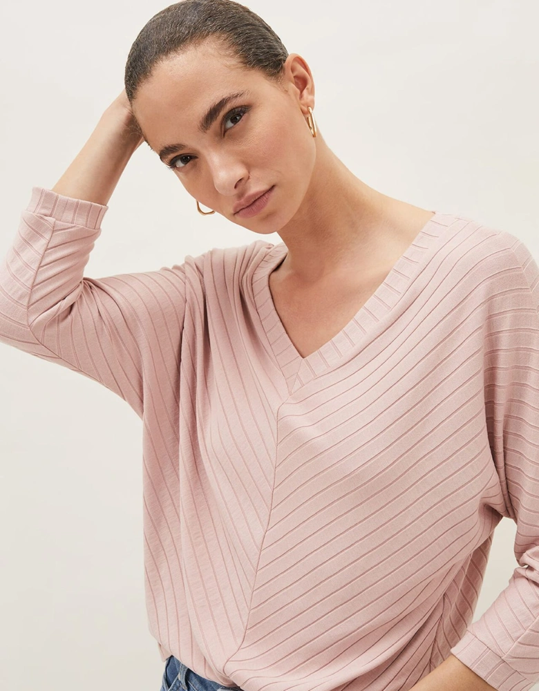 Ana V-Neck Ribbed Top