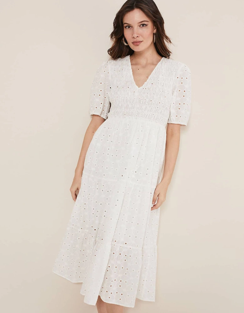 Gretta Broderie Midi Dress