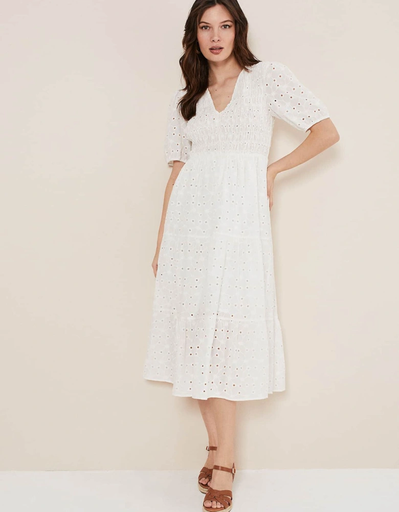 Gretta Broderie Midi Dress