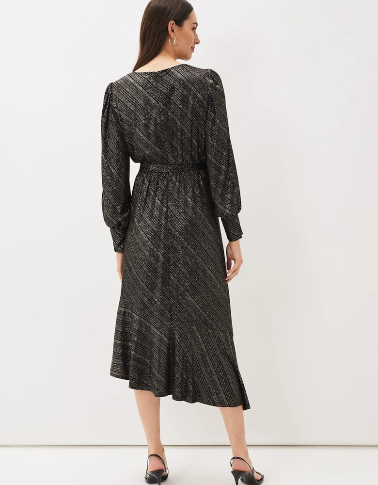 Clairette Asymmetric Sparkle Dress